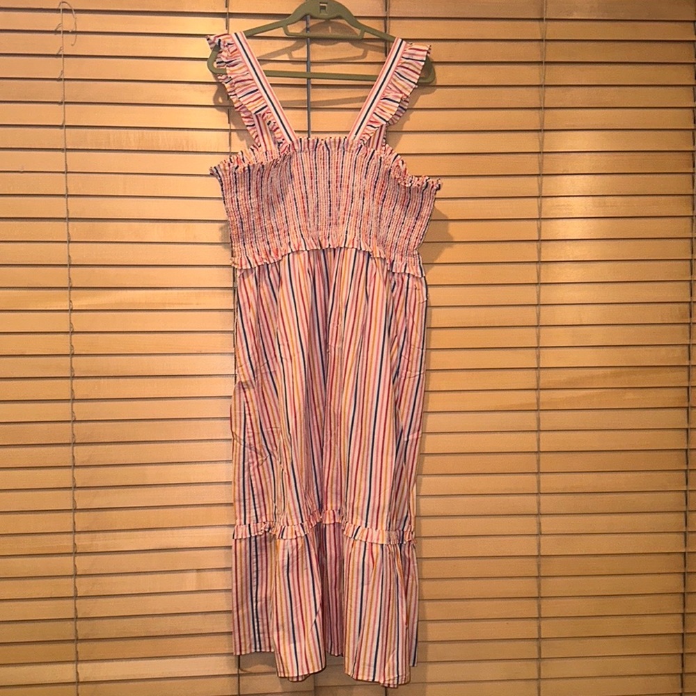 Draper James Kimberly Smocked Striped Midi Dress - Picture 6 of 13
